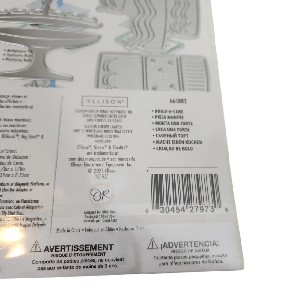 Sizzix Thinlits Build-A-Cake 10 Cutting Dies Olivia Rose 665882 Birthday Cards